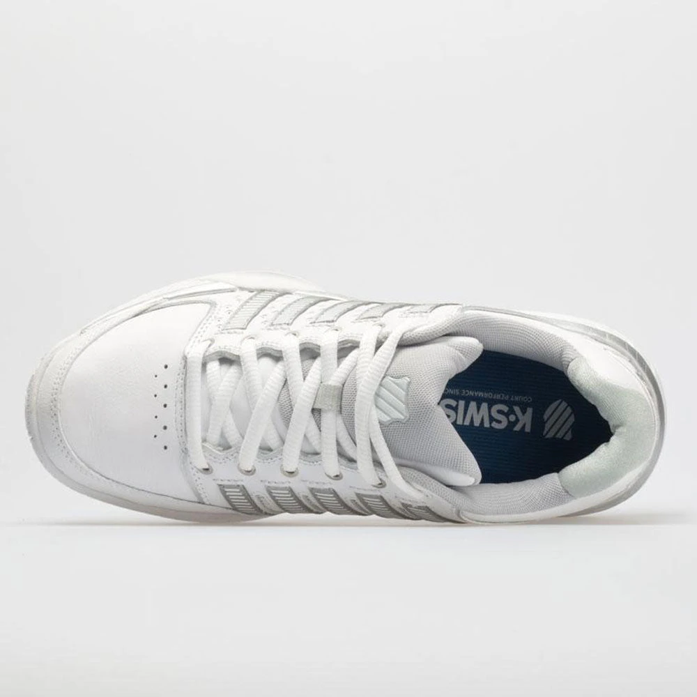 K-Swiss Hypercourt Express Leather Women's White/Silver/Glacier Gray 3 K-Swiss Hypercourt Express Leather Women's White/Silver/Glacier Gray - Image 3