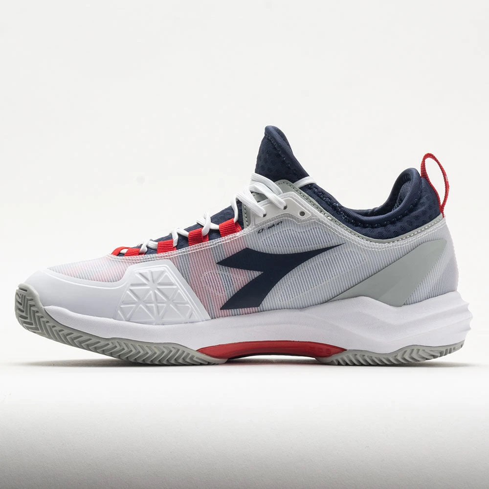 Diadora Speed Blushield Fly 4+ Clay Men's White/Blue Corsair/Fiery Red 2 Diadora Speed Blushield Fly 4+ Clay Men's White/Blue Corsair/Fiery Red - Image 2
